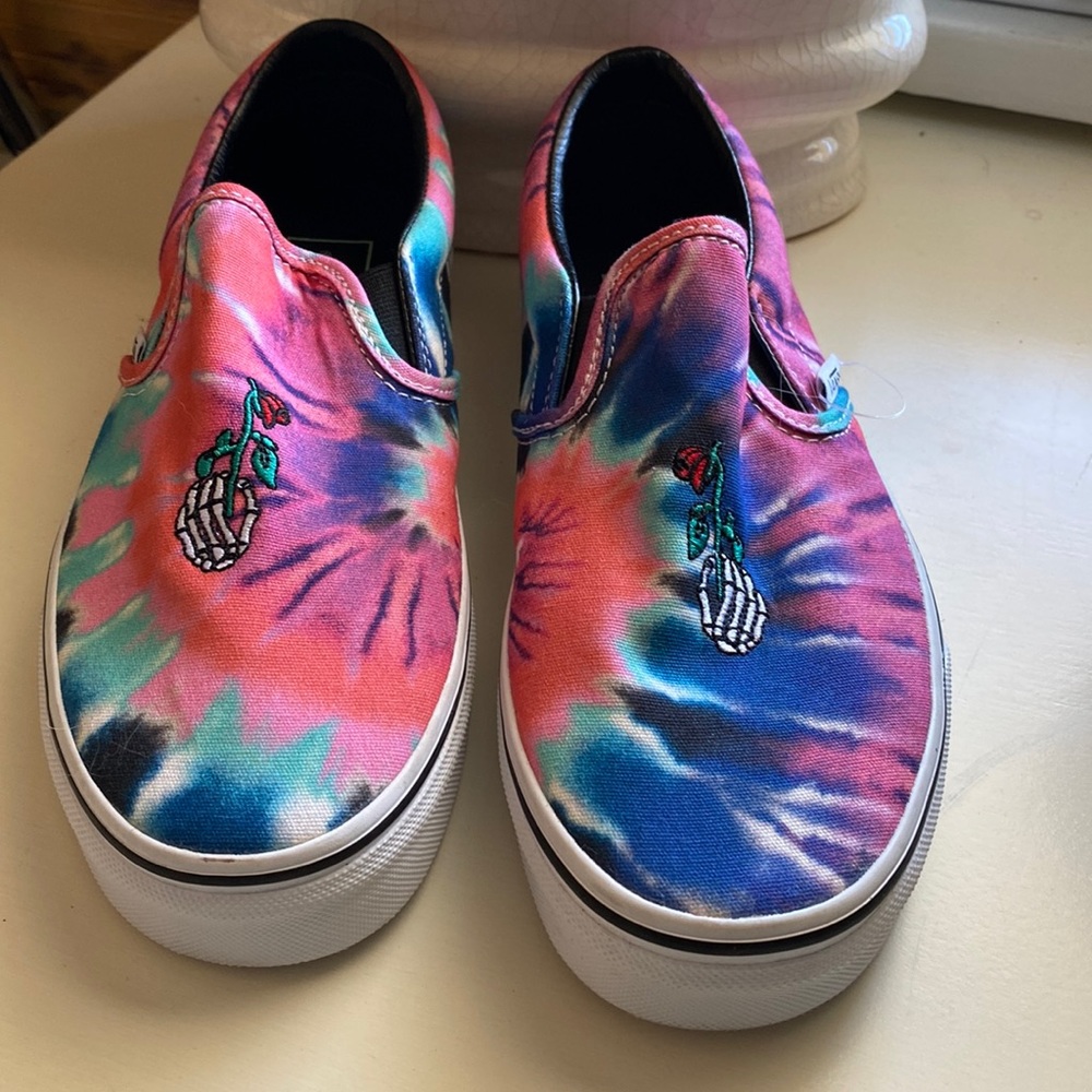 Vans Classic Slip ons Tie Dye Grateful Dead Womens 7.5